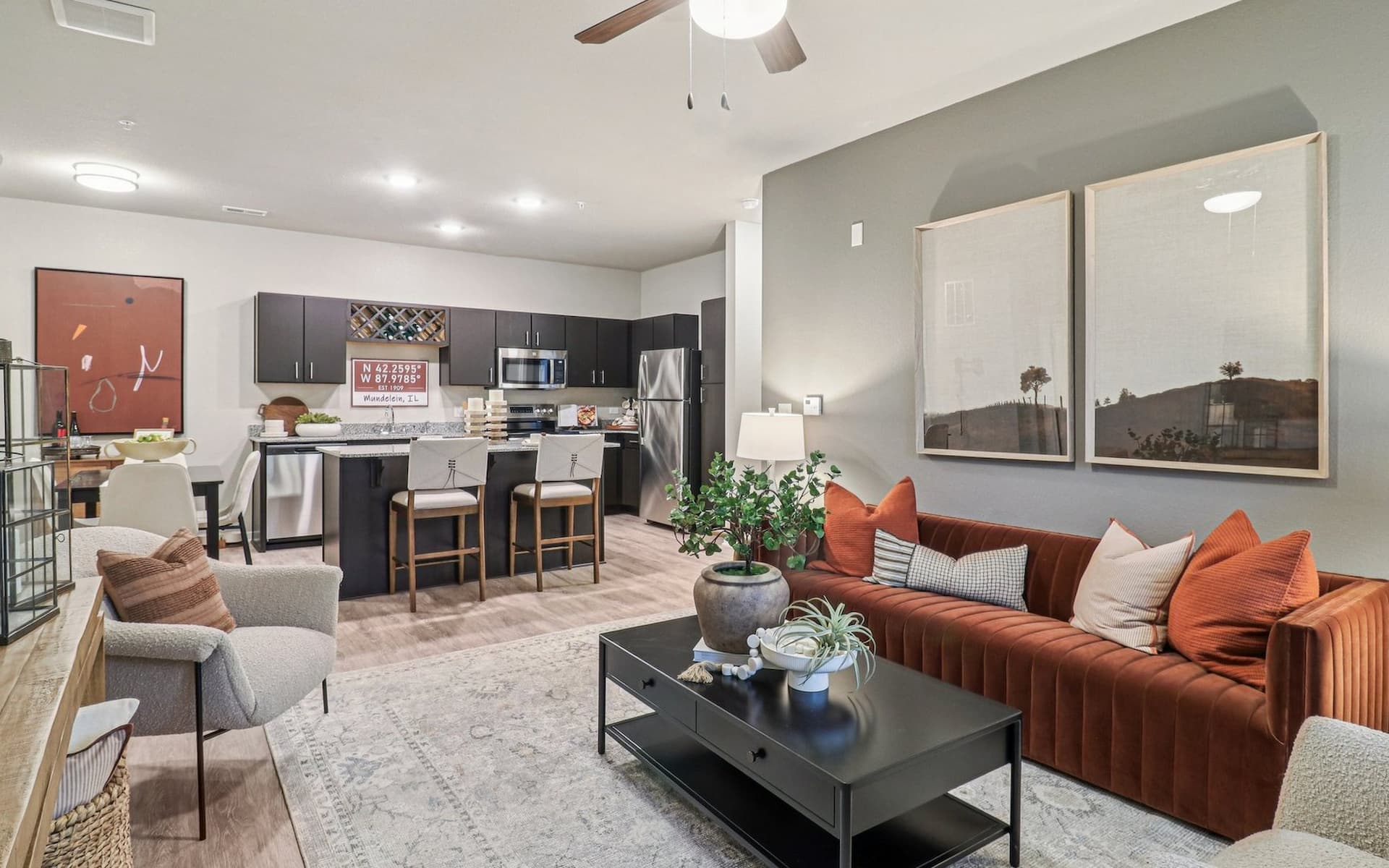 Kitchen and Living Room