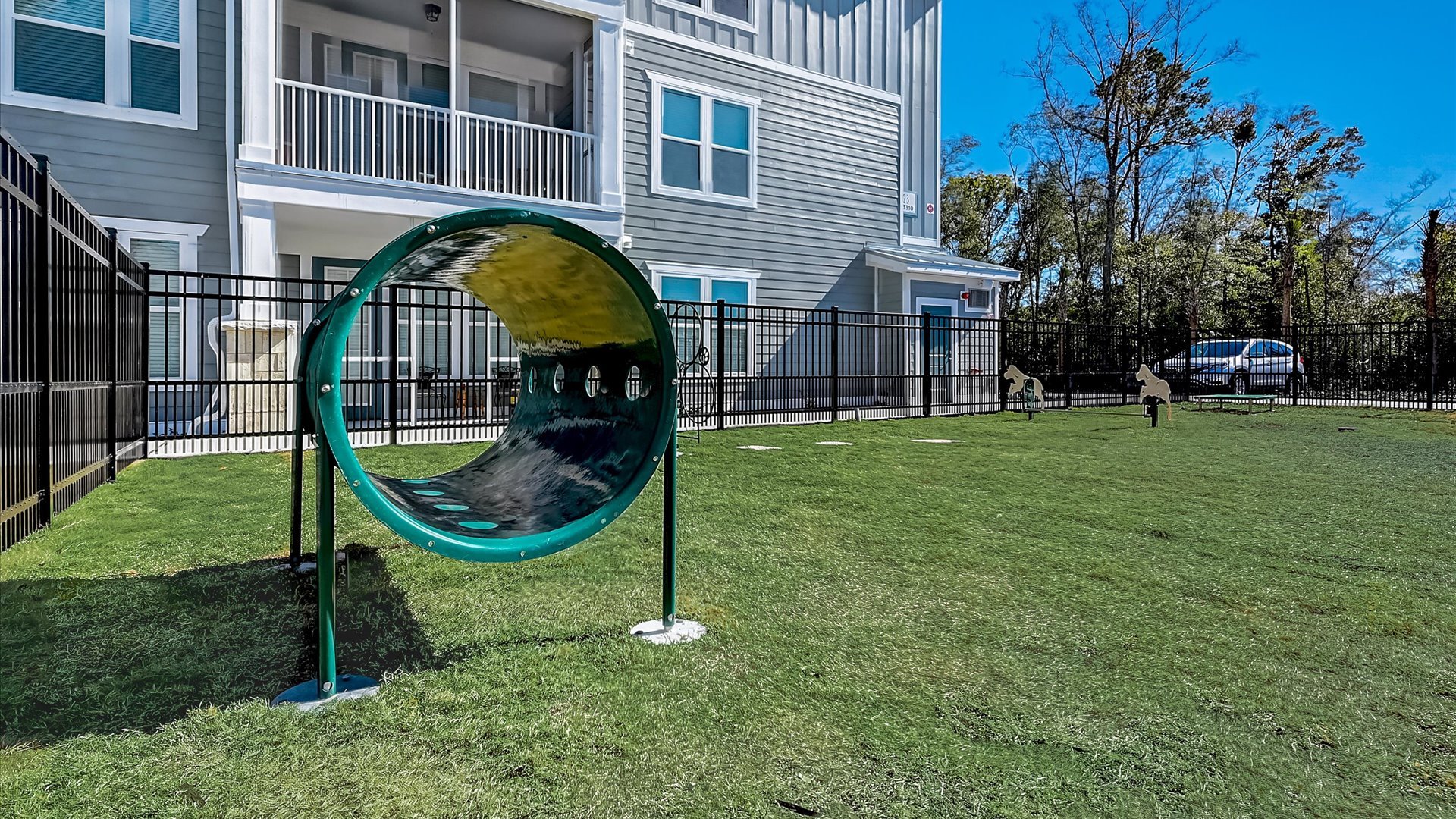 Leash Free Dog-Friendly Park with Dog Obstacles at Springs at Flagler Center Apartments in Jacksonville, FL