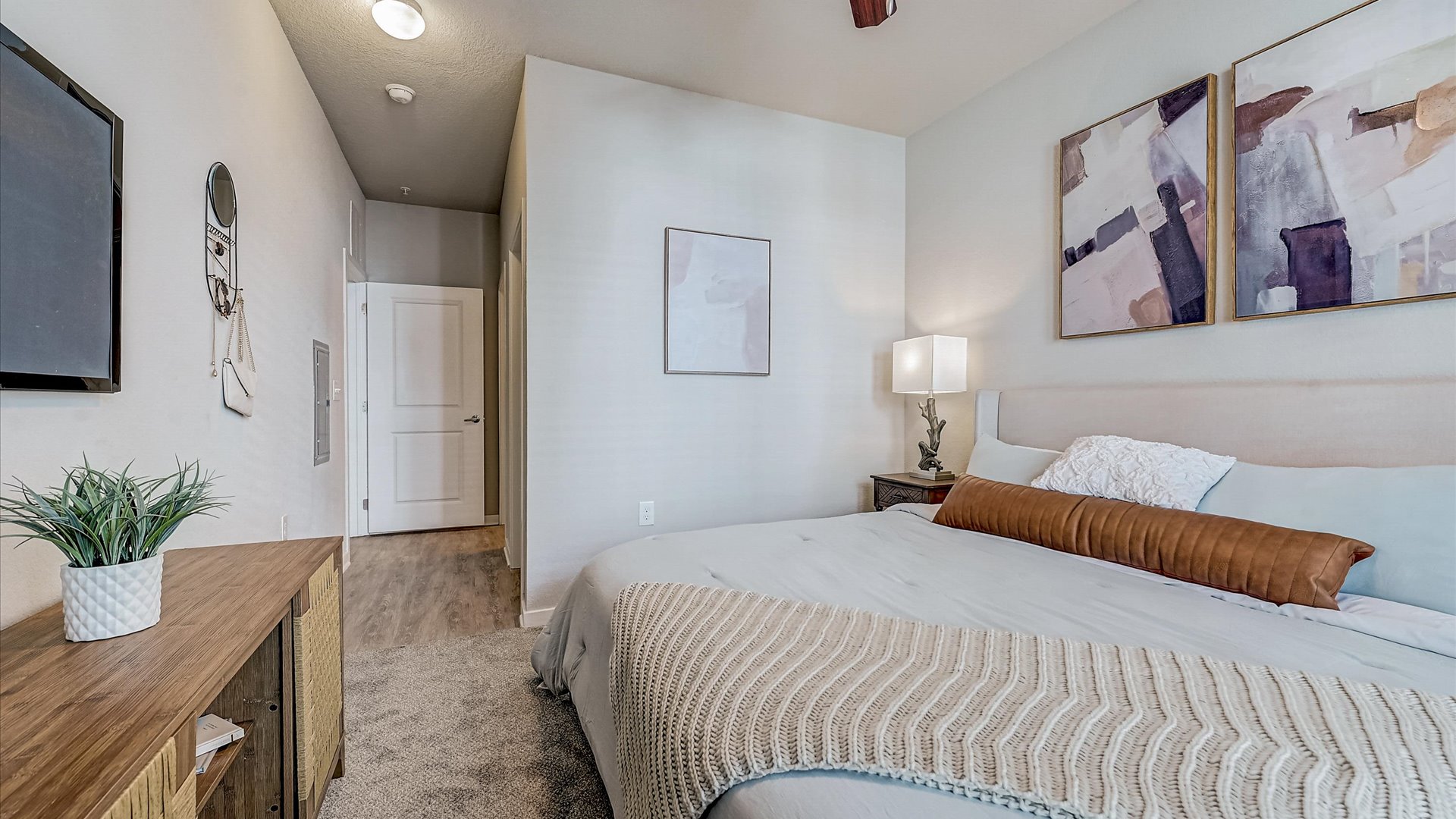 Primary Bedroom with Walk-in closet and attached bathroom Springs at Flagler Center Apartments in Jacksonville, FL. 