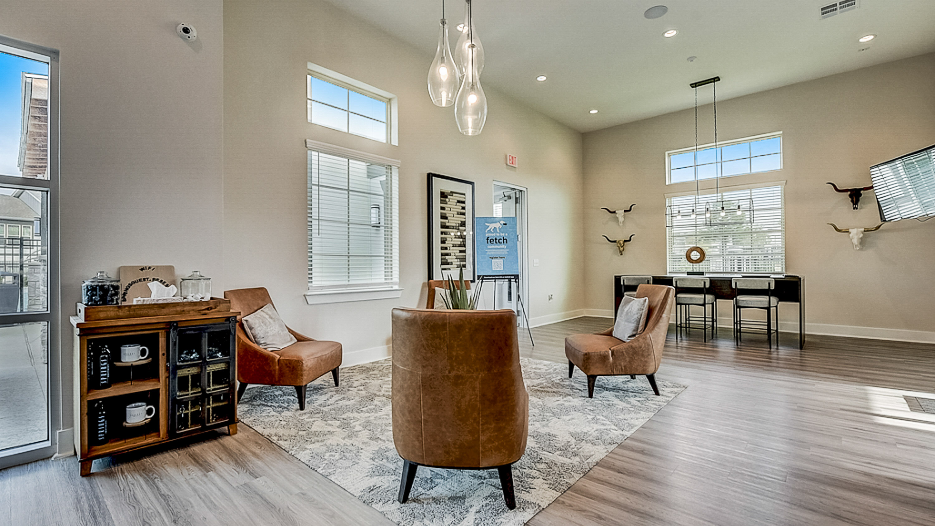Clubhouse Lounge with Free WiFi at Springs at Grand Prairie apartments-56