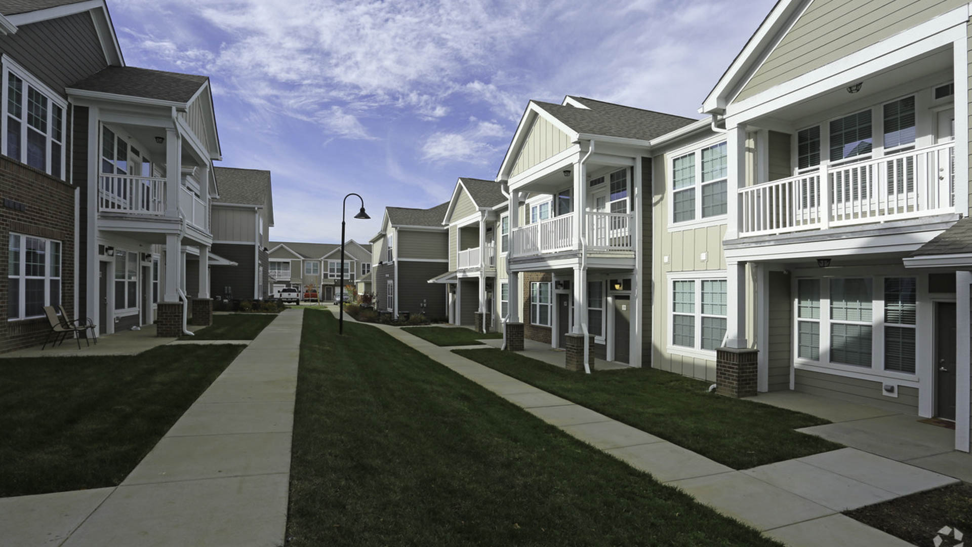 Springs at Hurstbourne apartment exteriors and walking path