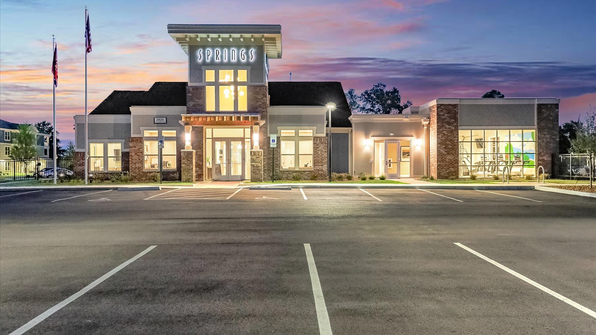 Springs at Colonial Clubhouse Exterior Sunset