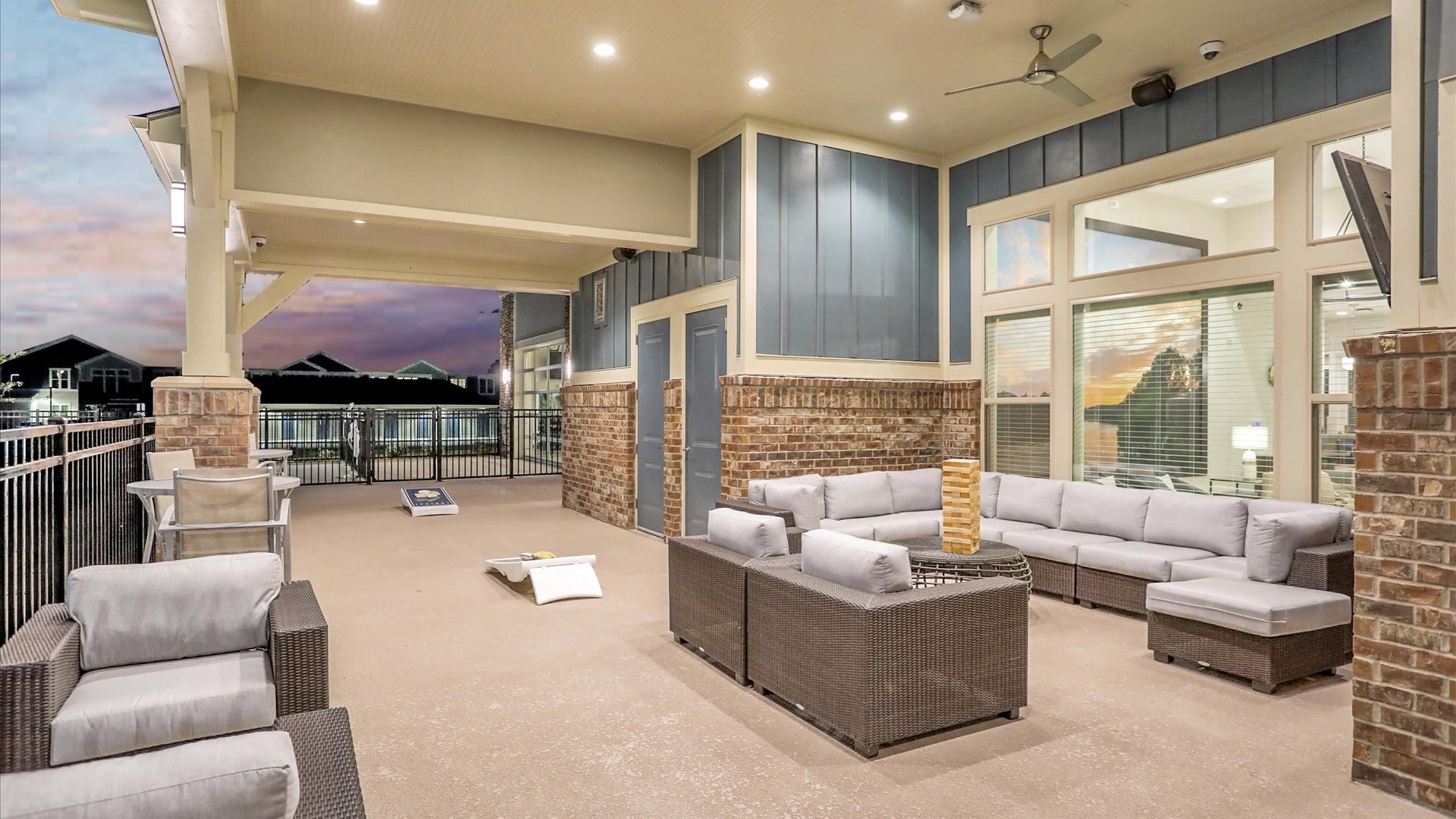 Springs at Colonial Outdoor Seating and Games Sunset