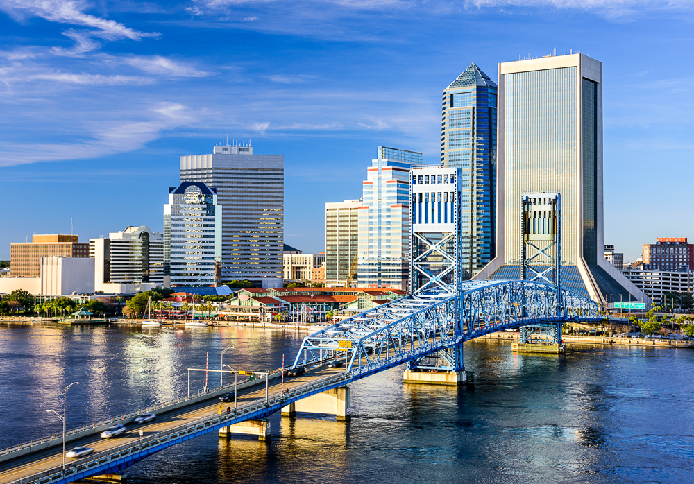 Bridge Near Jacksonville Florida with Beautiful City View