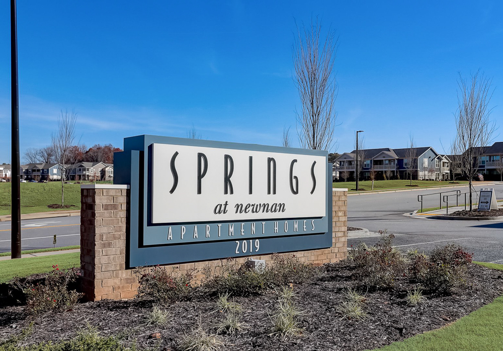 Entrance to luxury apartment community at Springs at Newnan Apartments in Georgia-85