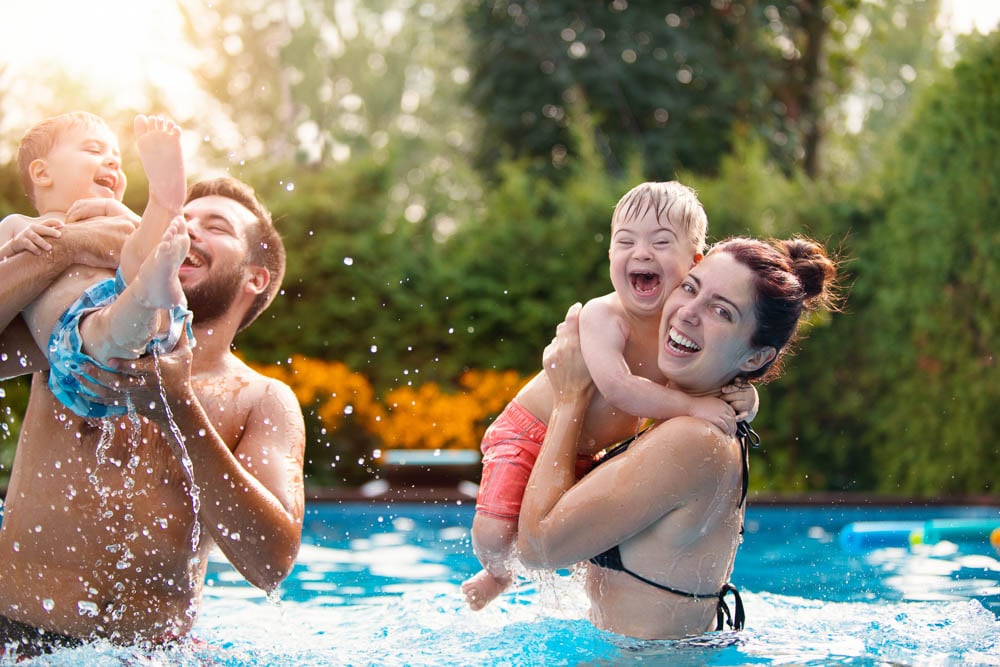 Family at a Pool Near Springs at South Elgin 
