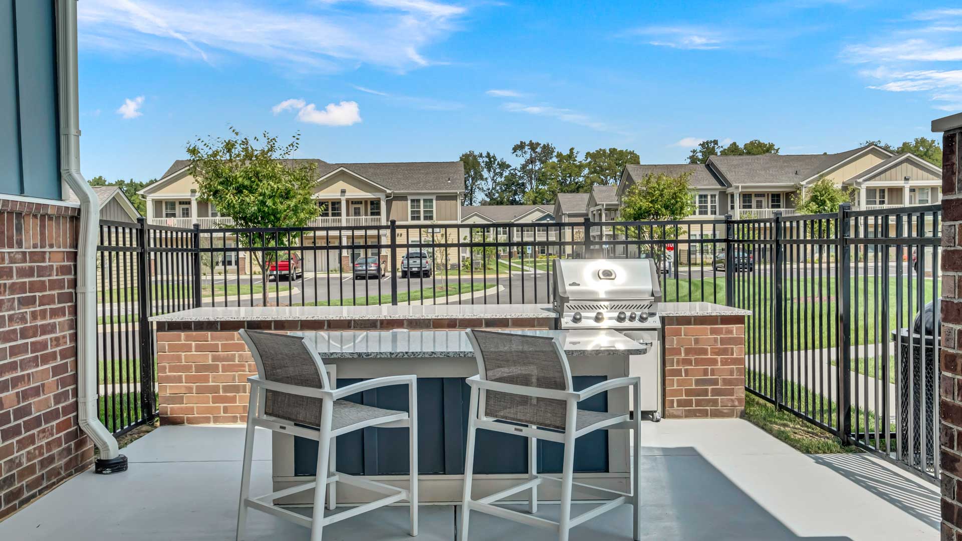 Grill Station near the Pool at Springs at La Grange Apartments in East Louisville, KY-17