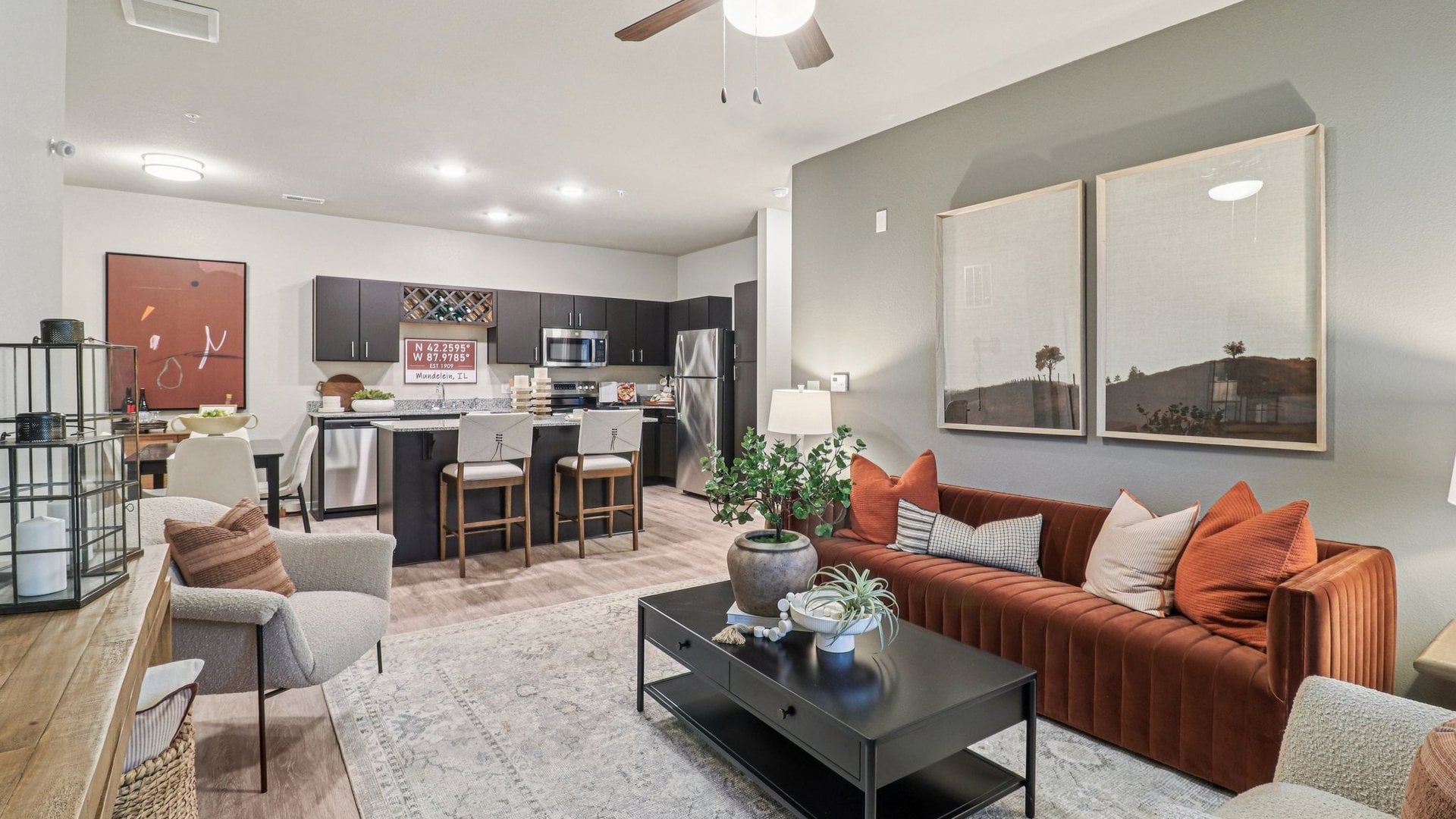 Springs at Canton kitchen and living area - Canton Township, MI