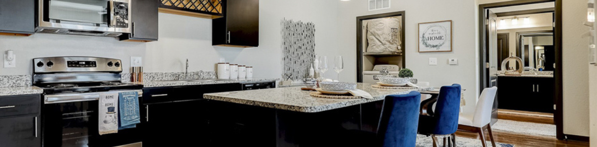Luxury kitchen at Springs at Sunfield apartments in Buda, TX.